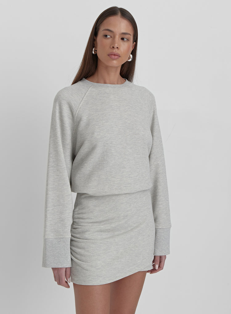 Grey Marl Oversized Sweatshirt - Catherine