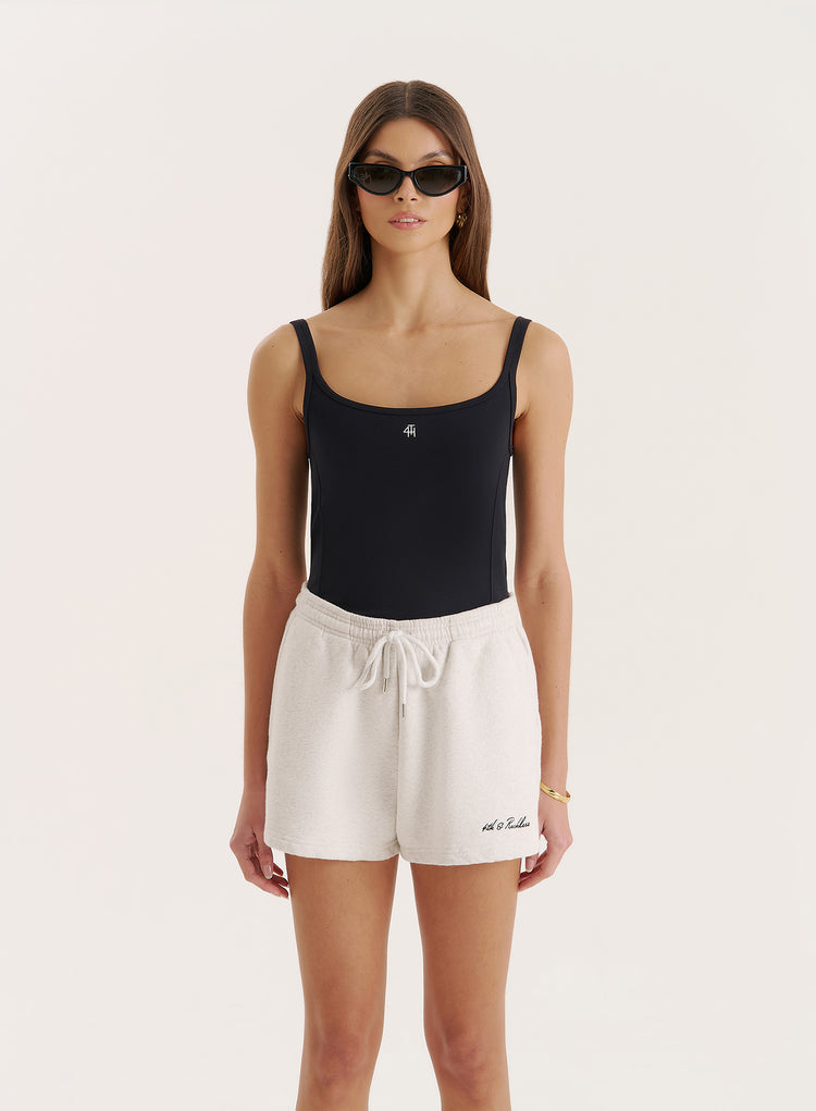 Grey Embroidered Branded Short- Clover