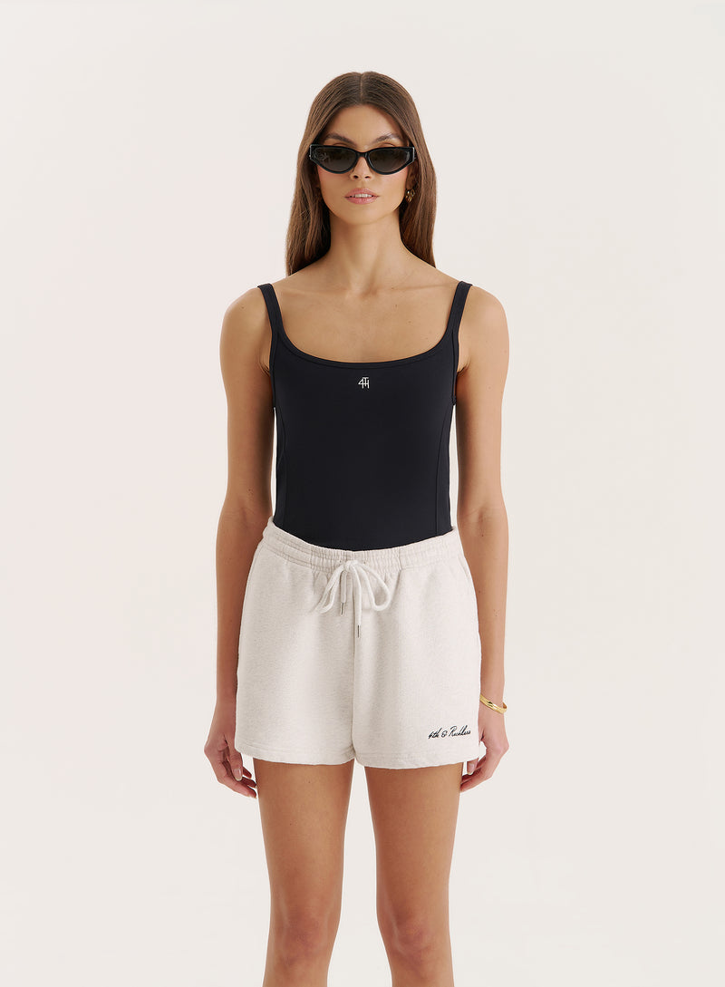 Grey Embroidered Branded Short- Clover