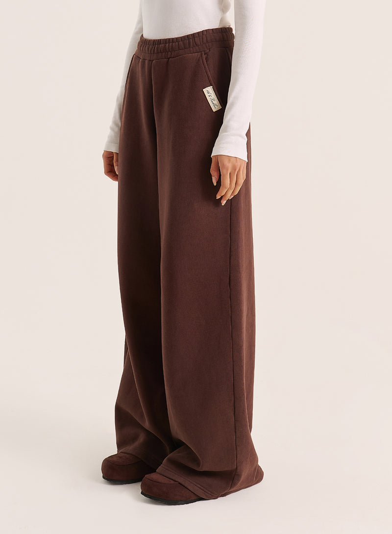Chocolate Extreme Wide Leg Branded Joggers
