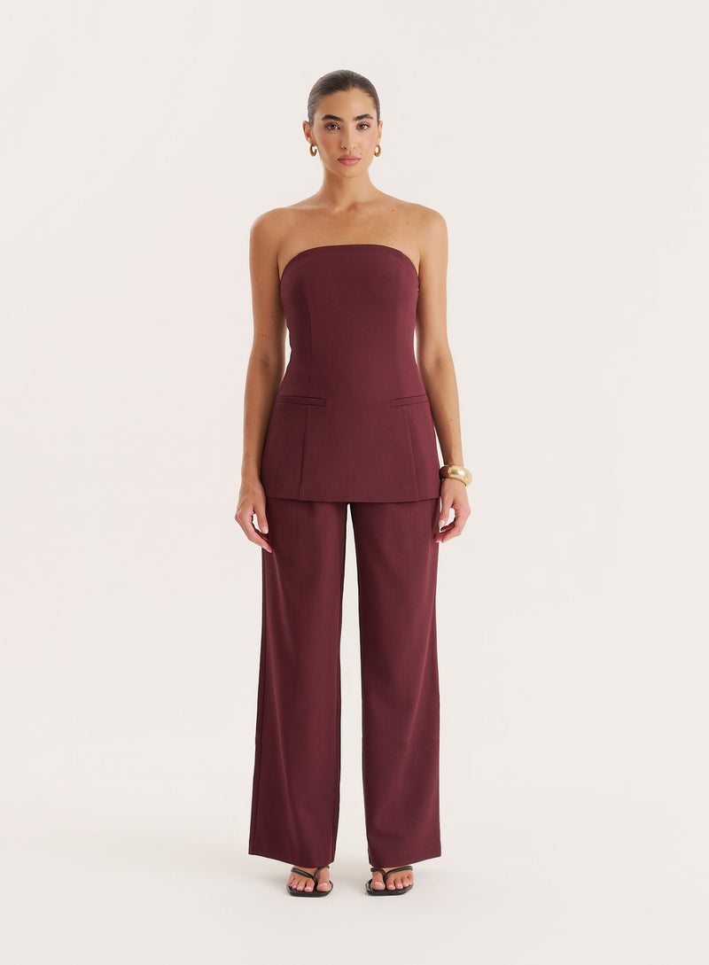 Burgundy Tailored Corset-Maggie