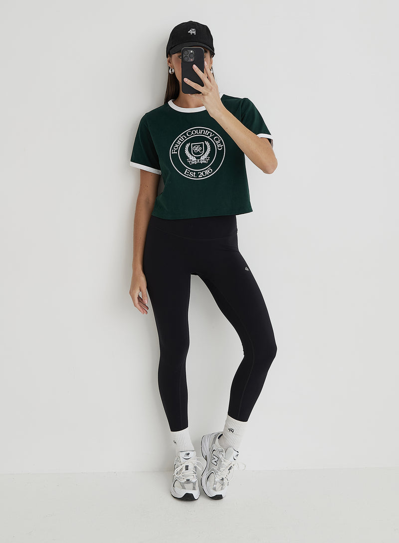 Green Fourth Country Club Cropped T-Shirt- Davidson