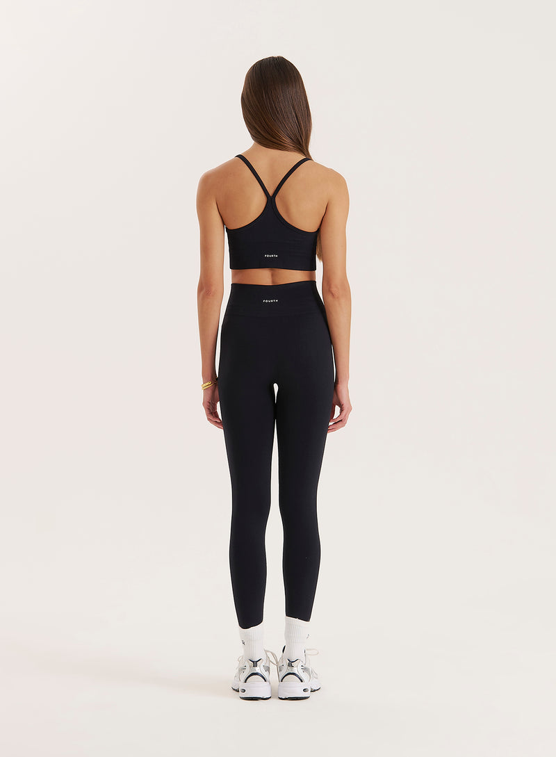 Black Racer Back Seamless Sports Bra- Jenna