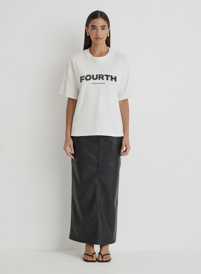 White Fourth Branded Oversized T-Shirt- Hannah