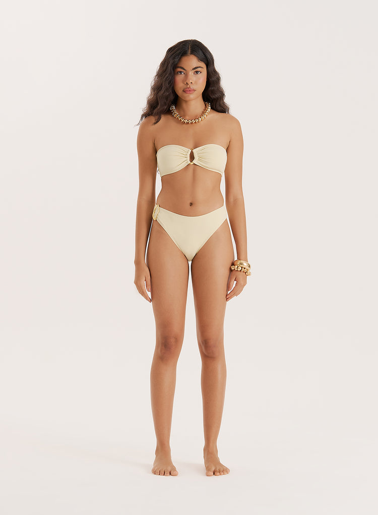 Buttercream High Leg Bikini Bottom- Cecelia