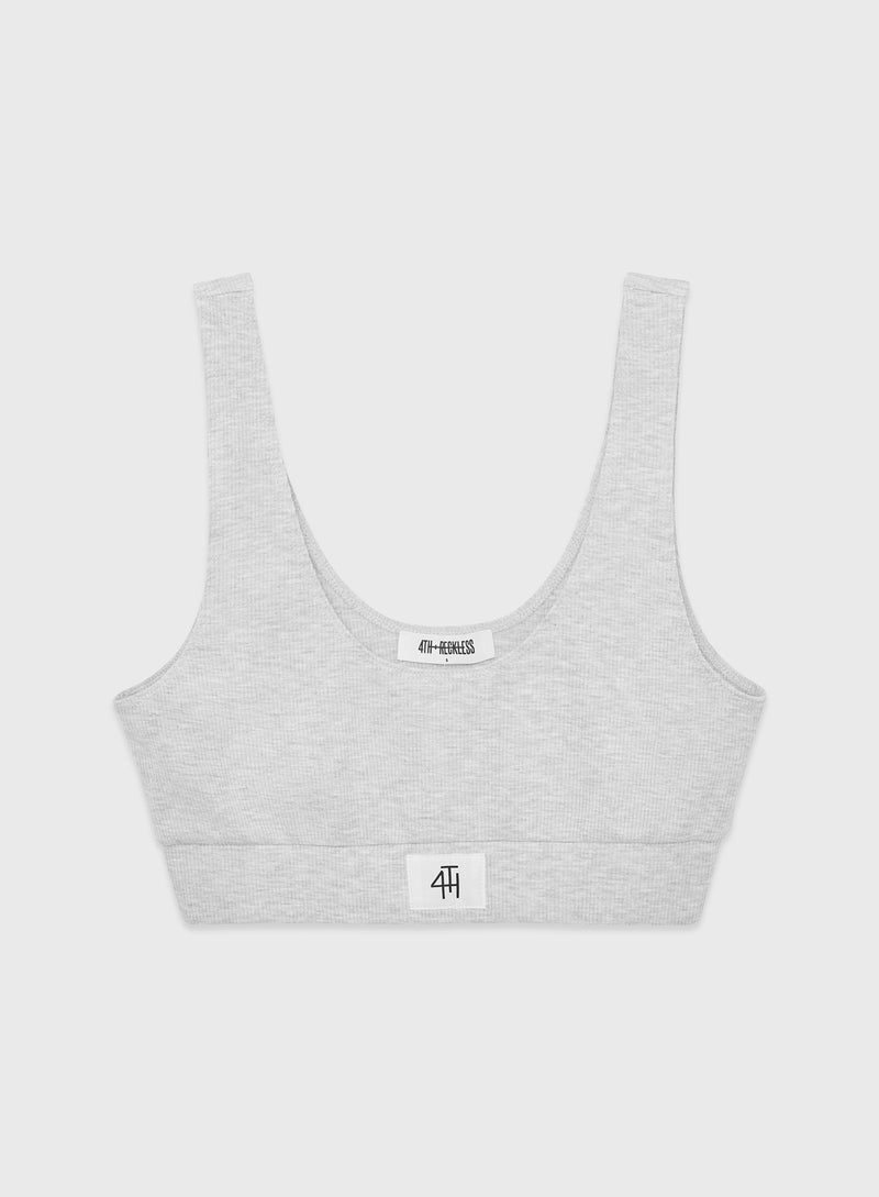 Light Grey Marl Ribbed Bralette - Larissa