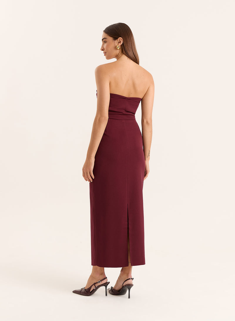 Burgundy Corset Style Dress-Heyward