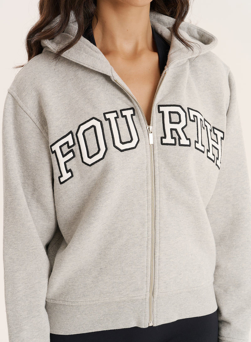 Grey Fourth Branded Zip Hoodie- Sienna