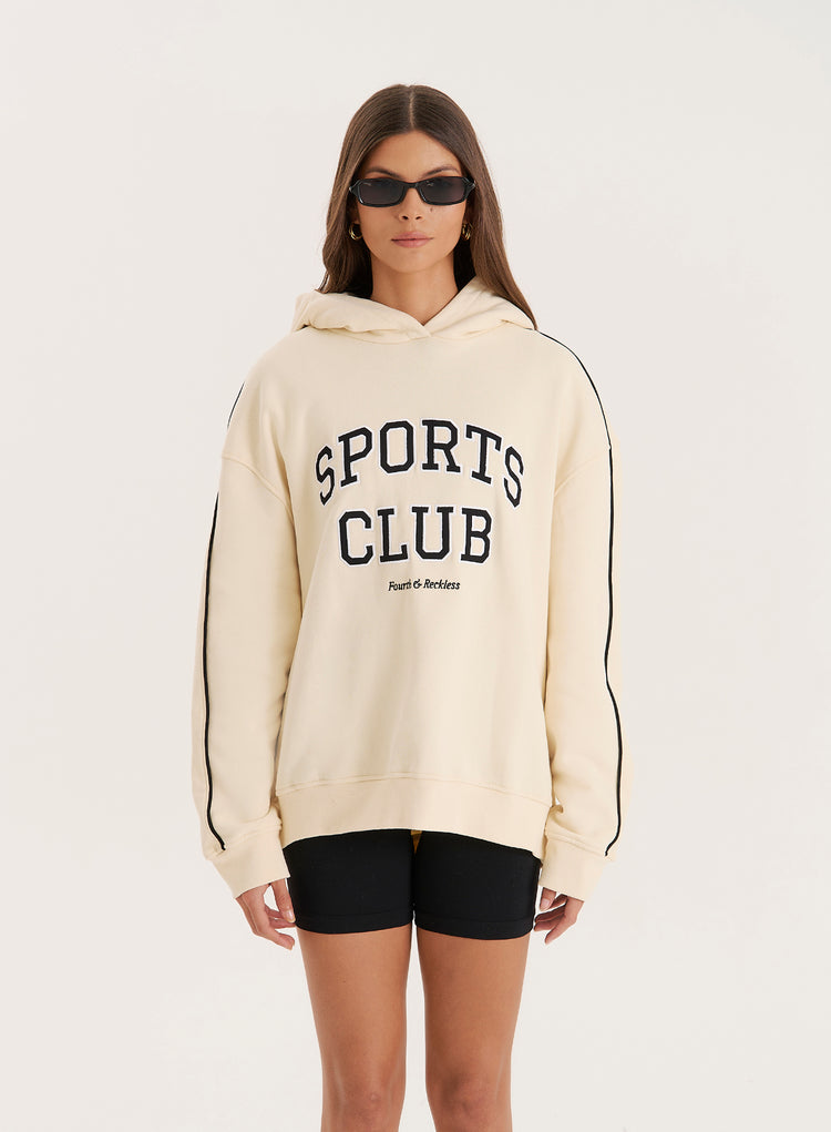 Cream Sports Club Slogan Oversized Hoodie- Lille
