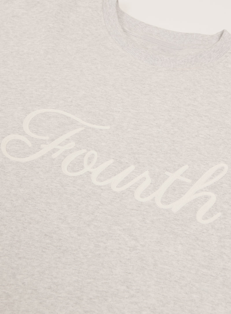 Light Grey Fourth Script Slogan Sweatshirt