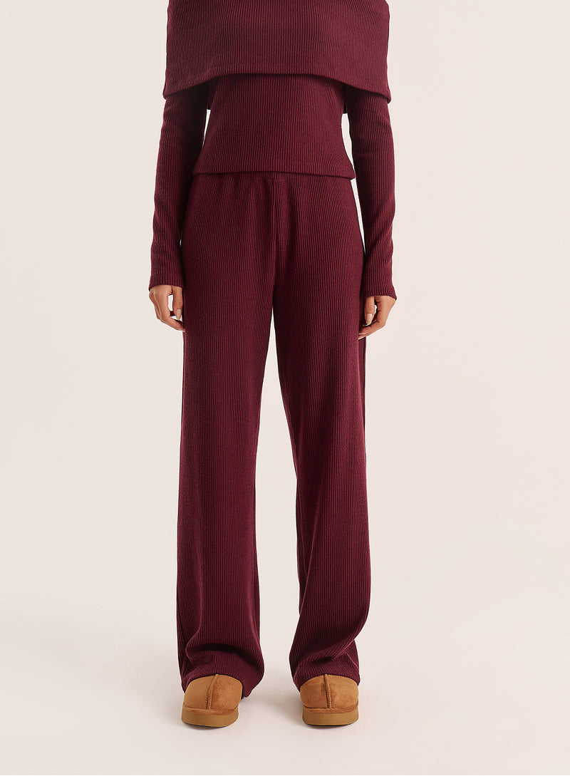 Dark Red Knitted Trousers