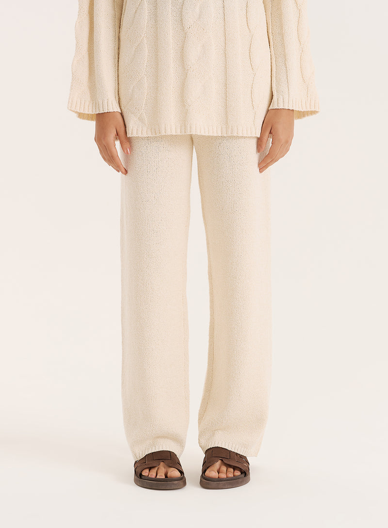 Ecru Fine Knit Trouser- Leonor