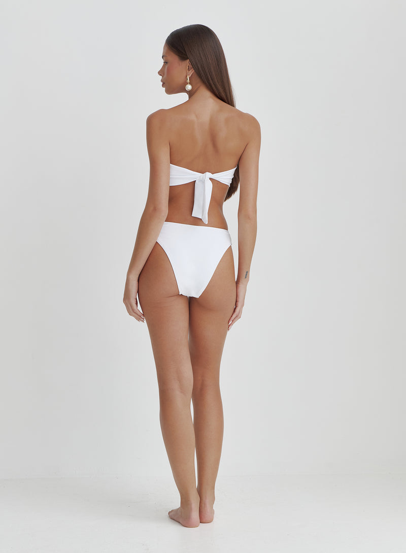 White Gold Hardware Bandeau Bikini Top- Bambou