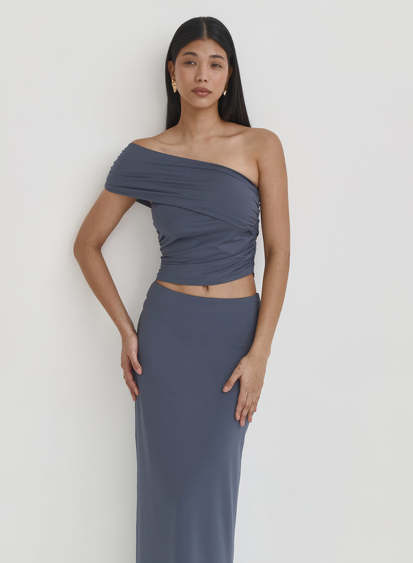 Blue Jersey Maxi Skirt- Kaitlyn