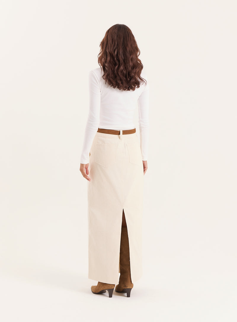 Cream Corduroy Skirt-Petra