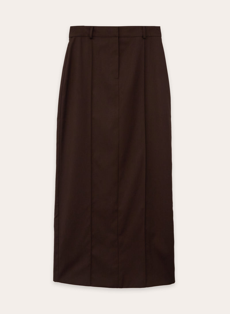 Chocolate Tailored Maxi Skirt- Stanley