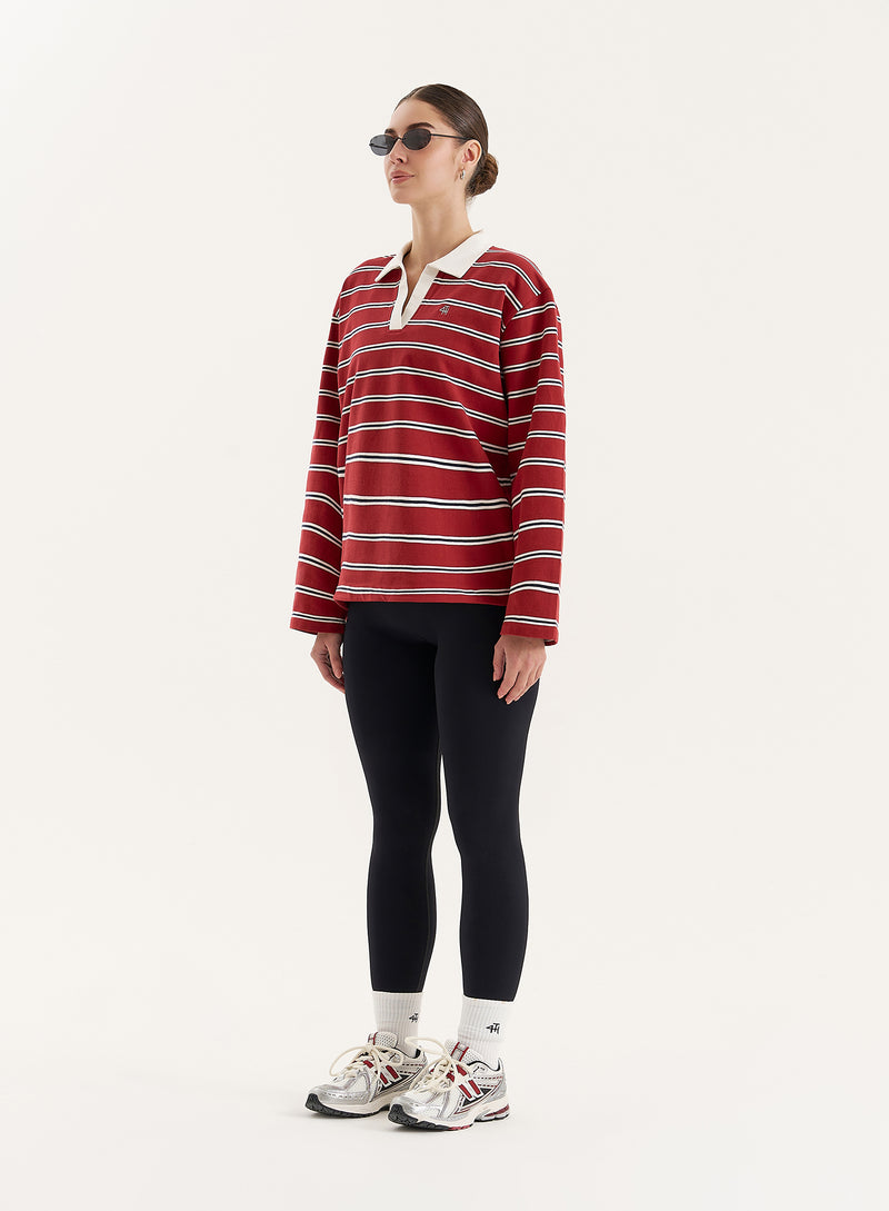 Multi Stripe Oversized Rugby Top- Alicia