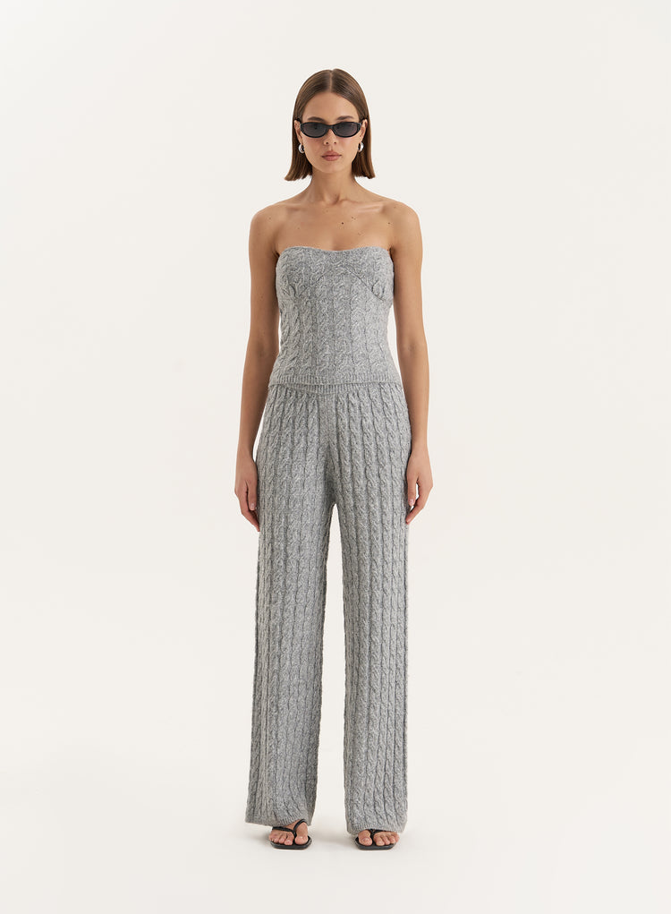 Grey Knitted Trouser- Janina