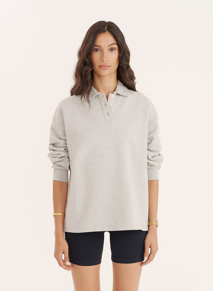Grey Fourth Branded Rugby Top- Alba