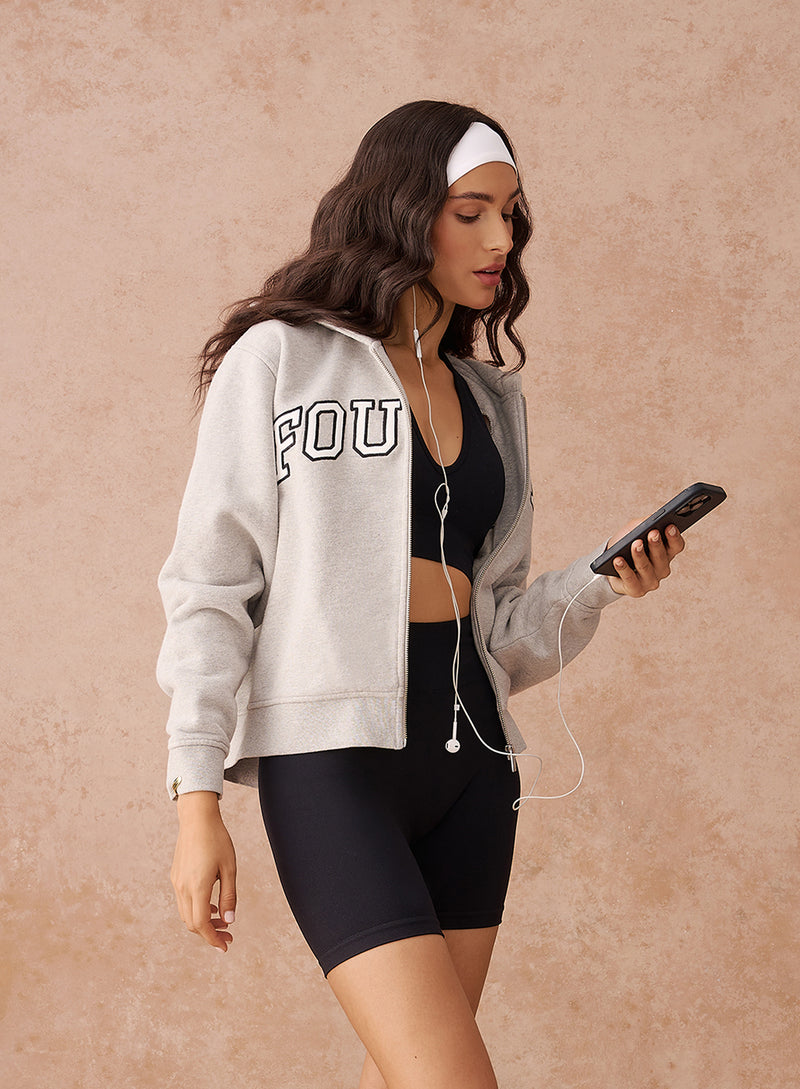 Grey Fourth Branded Zip Hoodie- Sienna