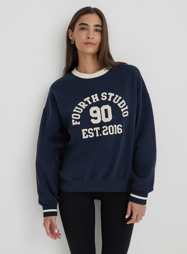 Navy Fourth Studio Relaxed Sweatshirt- Davis