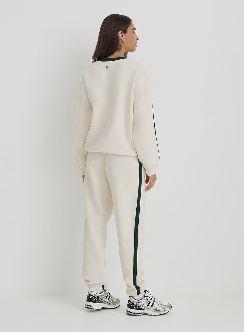 Cream F&R Branded Relaxed Oversized Sweatshirt- Sloane