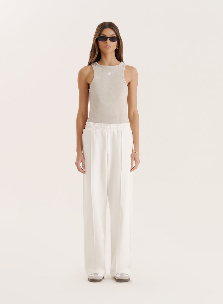 White 4th Wide Leg Branded Joggers- Fergie