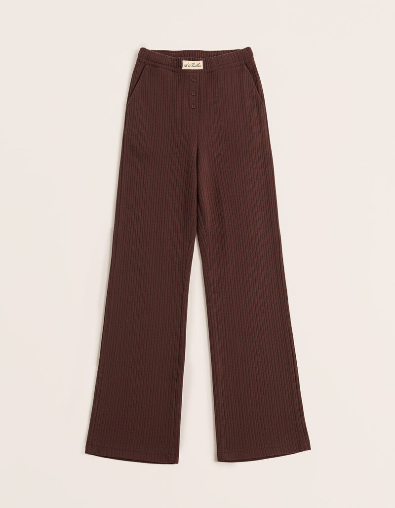 Chocolate Logo Waistband Pointelle Trousers