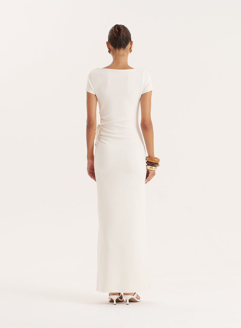 Off White Jersey Cut Maxi Dress- Aleixo