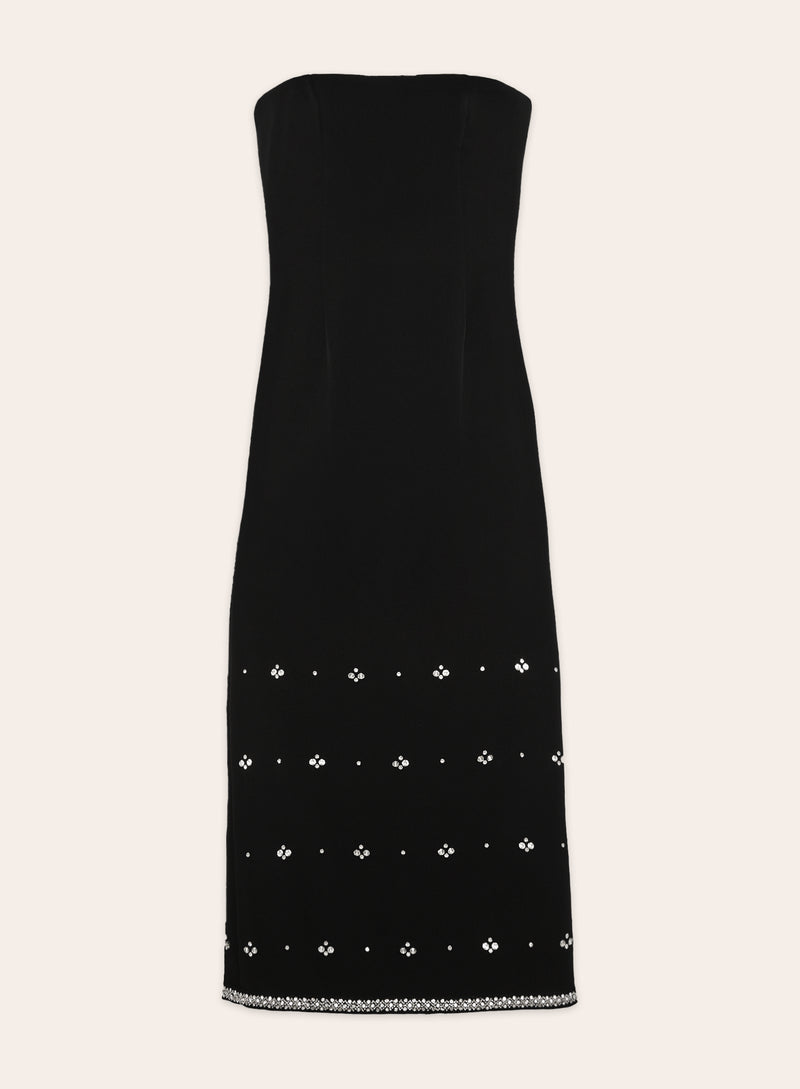 Black Embellished Bandeau Midaxi Dress- Harvey