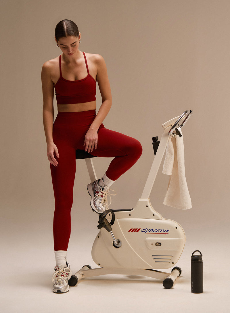 Red Racer Back Seamless Sports Bra