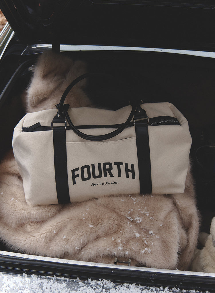 Beige Fourth Branded Duffle Bag- Alfie