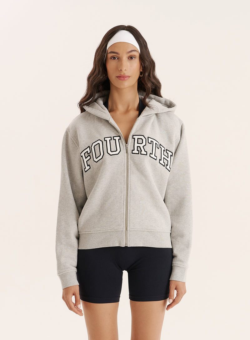 Grey Fourth Branded Zip Hoodie- Sienna