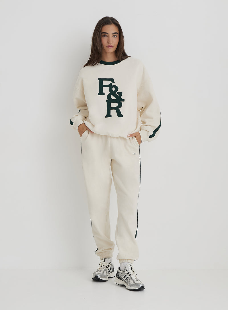 Cream F&R Branded Relaxed Sweatshirt- Sloane