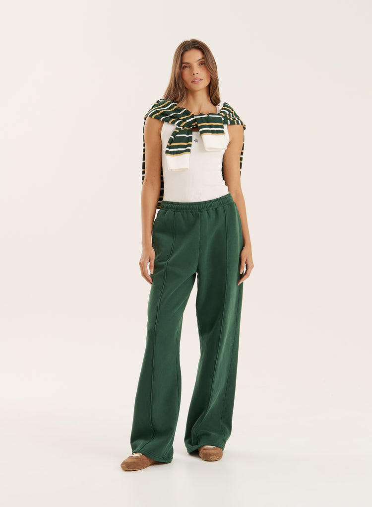 Green 4th Wide Leg Branded Joggers- Windsor