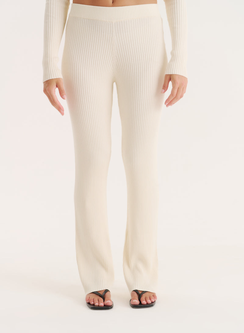 Cream Knitted Trouser-Louie