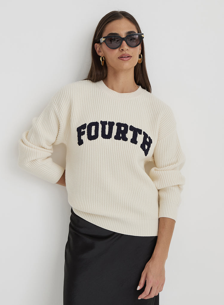 Cream Fisherman Knit Fourth Jumper- Pallas