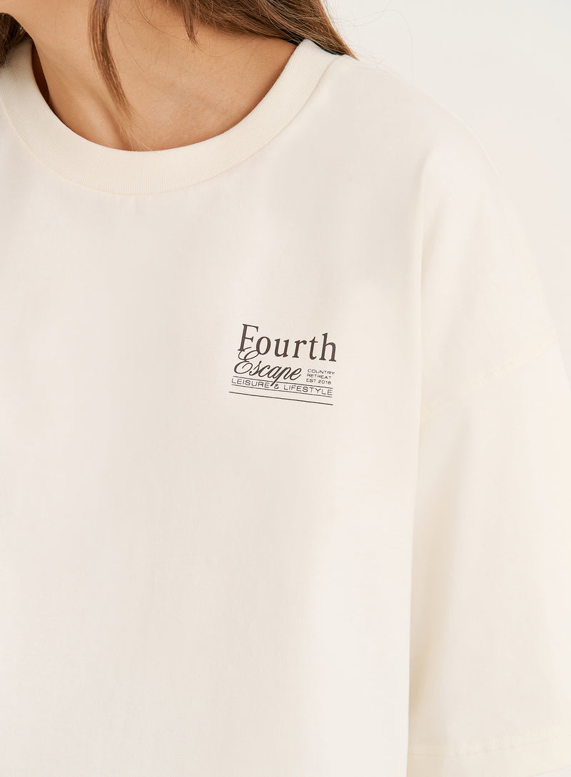 Cream Fourth Country Club Graphic T-Shirt- Rachel