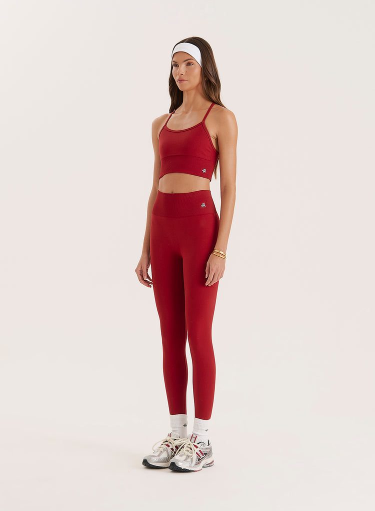 Red Sculpting Seamless Gym Leggings- Tyler