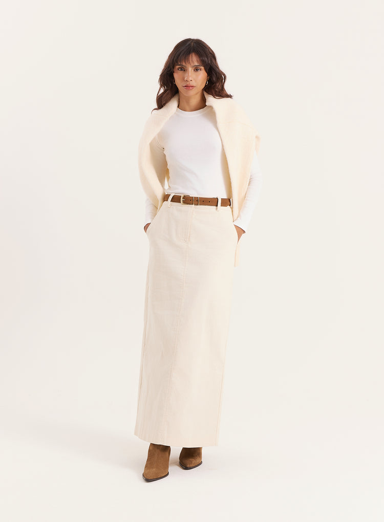 Cream Corduroy Skirt-Petra