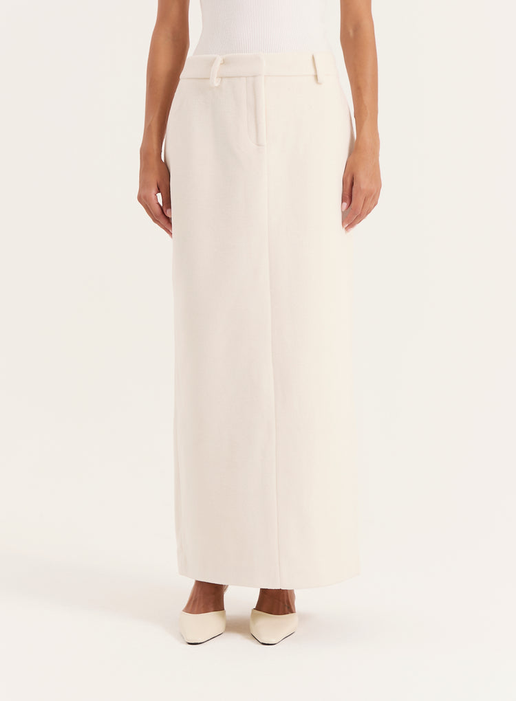 Cream Column Maxi Skirt- Shelly