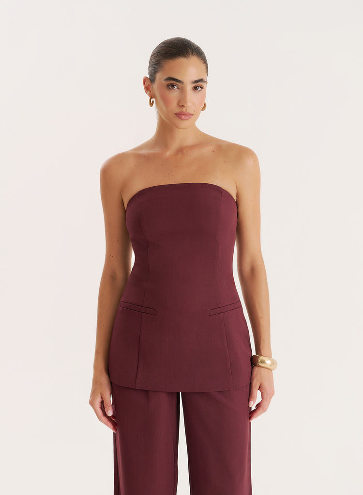 Burgundy Tailored Corset-Maggie