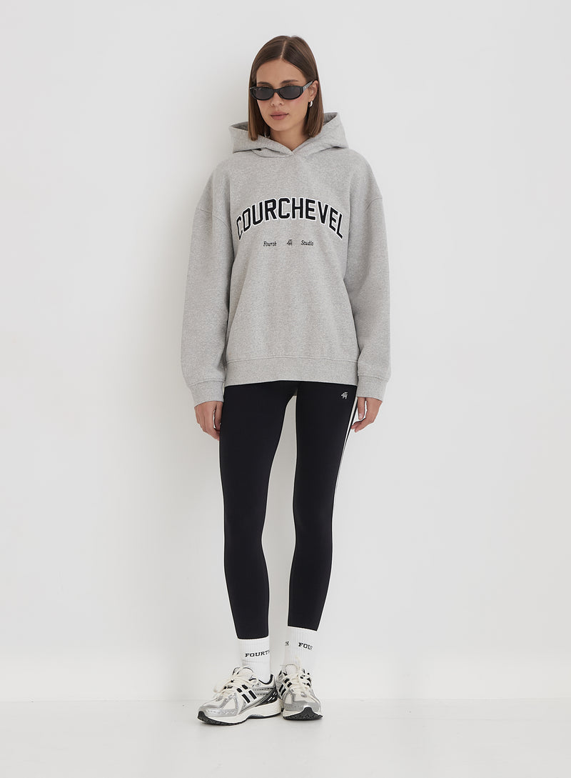 Grey Courchevel Slogan Oversized Hoodie- Easton