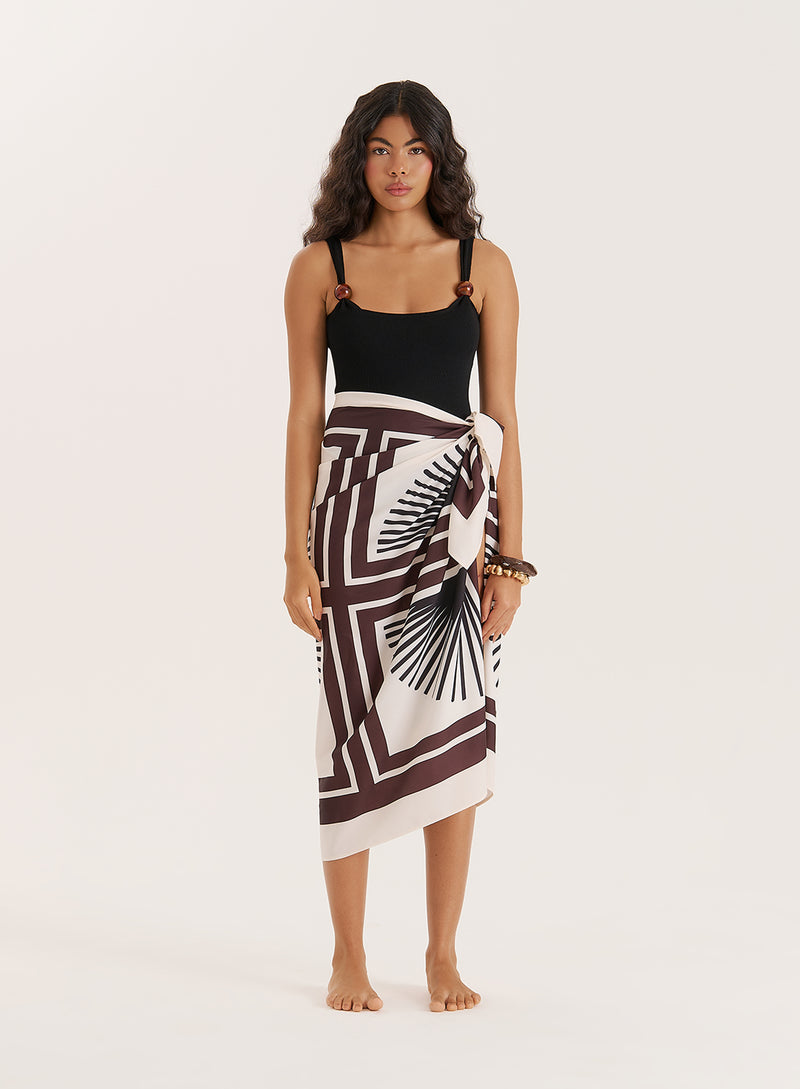 Abstract Print Sarong- Aura