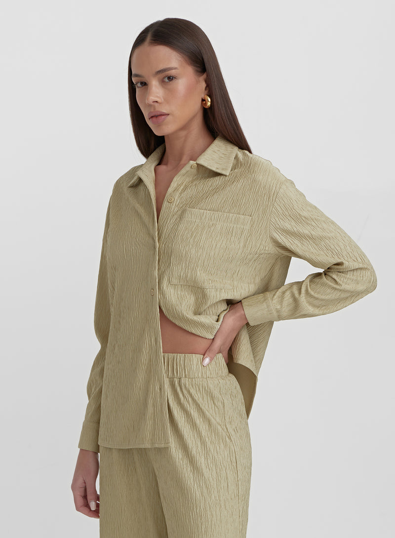 Olive Textured Shirt- Charlo