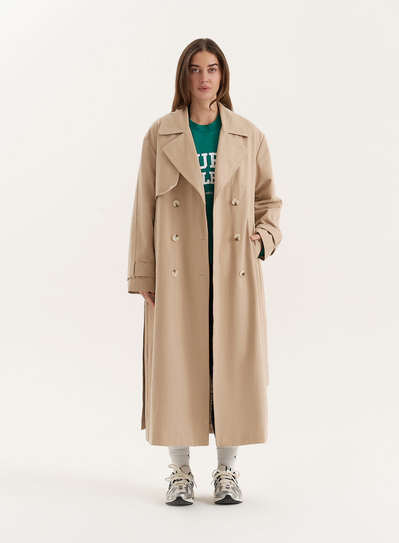 Beige Belted Trench Coat- Tabi