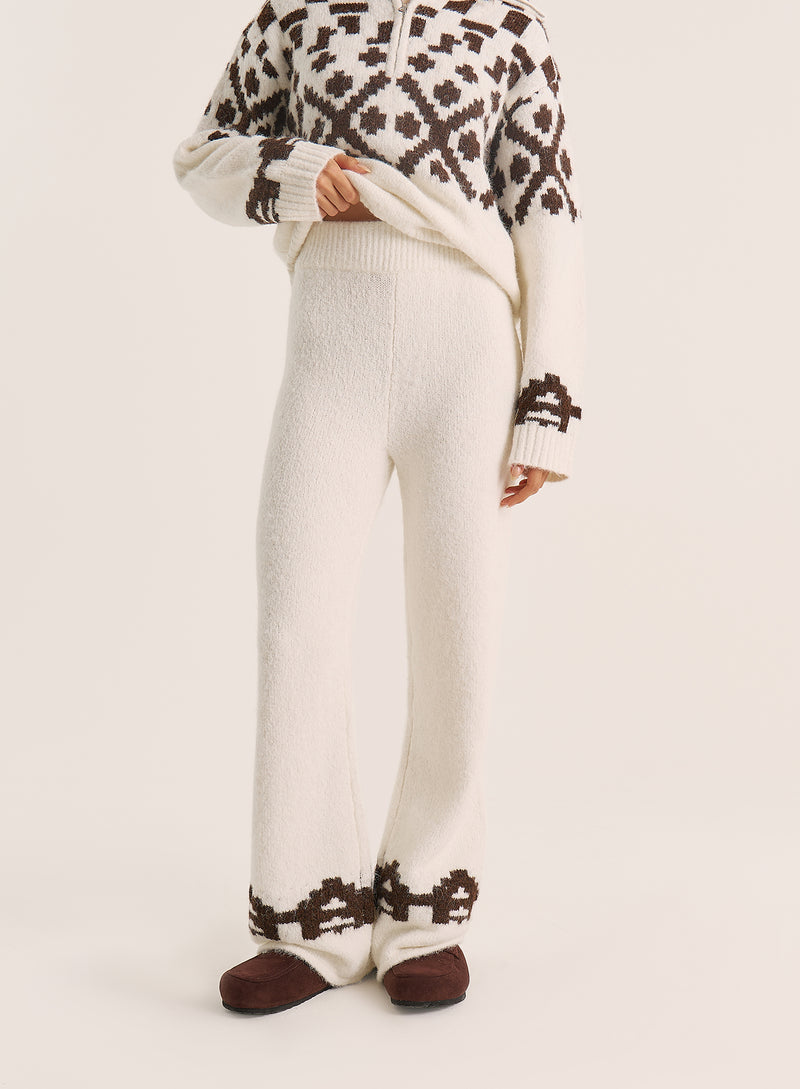 Cream Fairisle Knitted Trousers