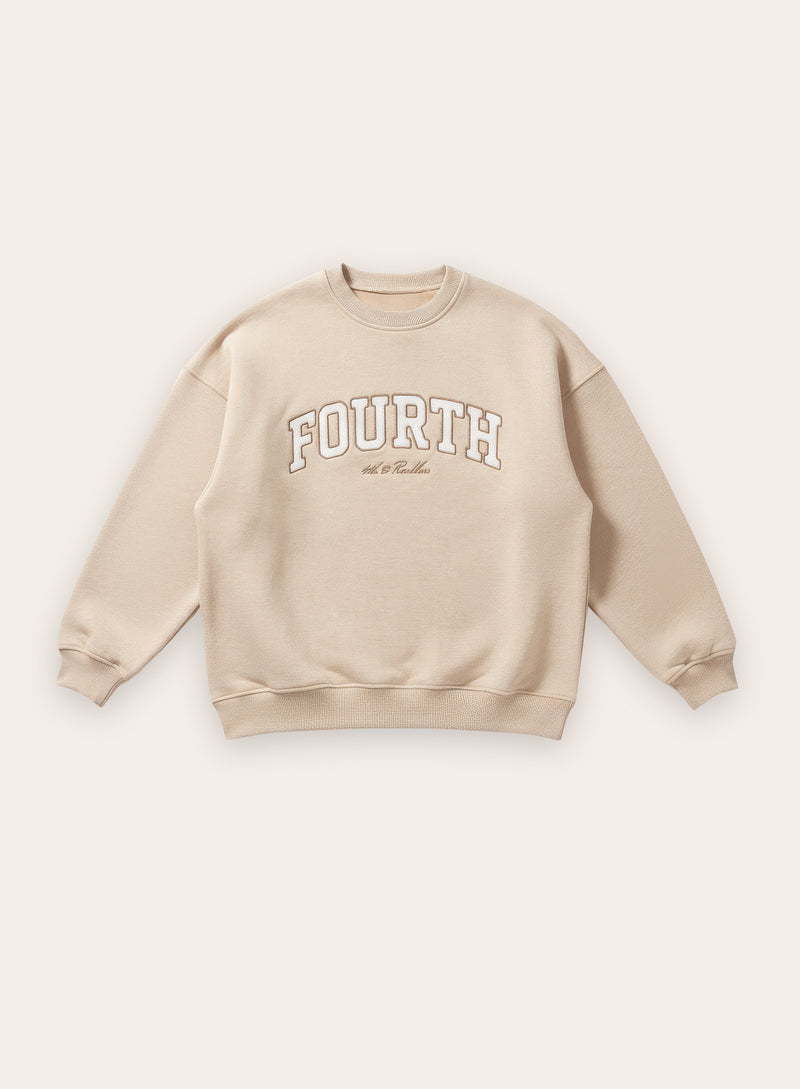 Oatmeal Fourth Slogan Sweatshirt