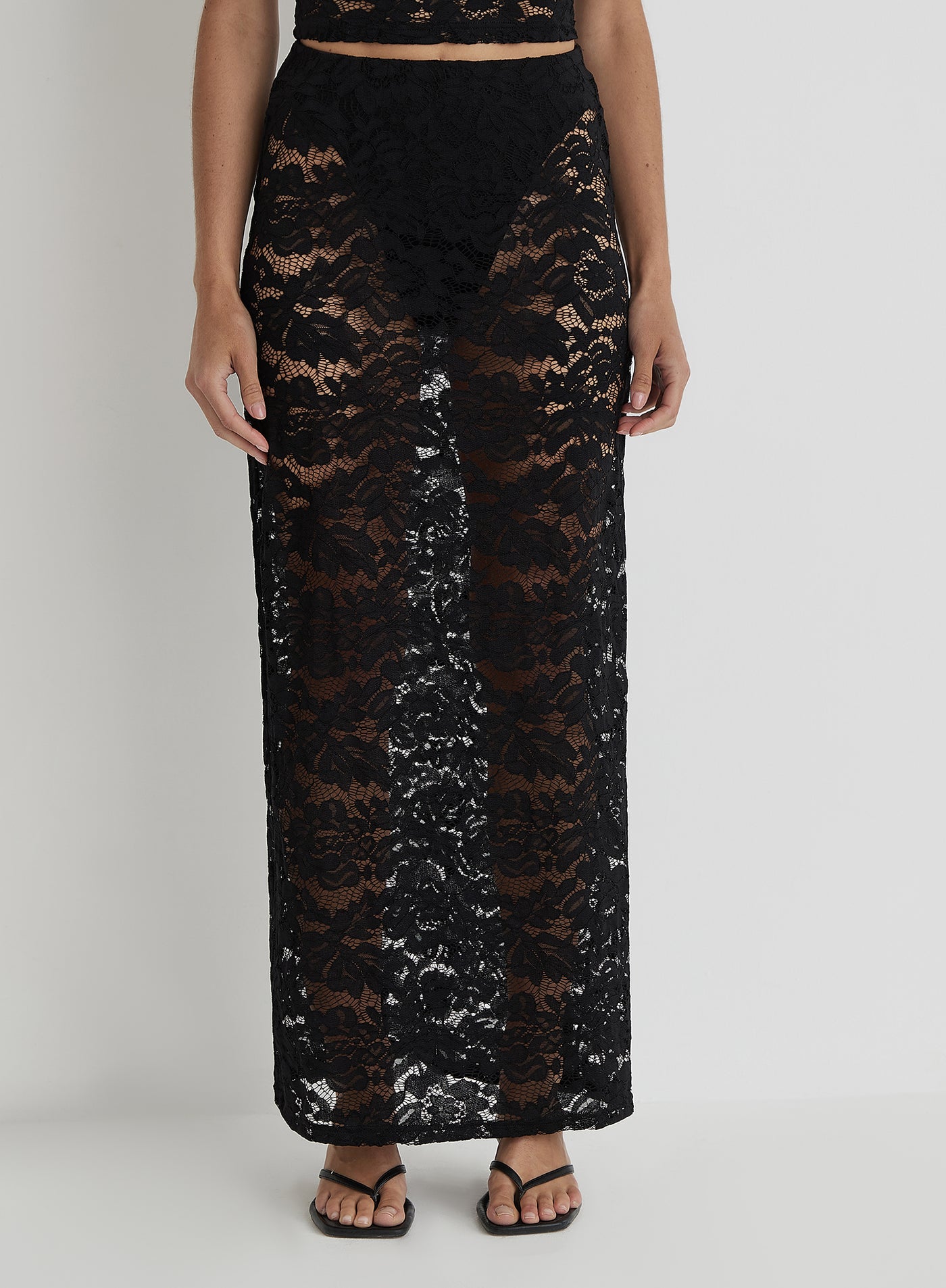 Women's Black Lace Maxi Skirt | Olga | 4th & Reckless Women's Black Lace Maxi Skirt | Olga | 4th & Reckless