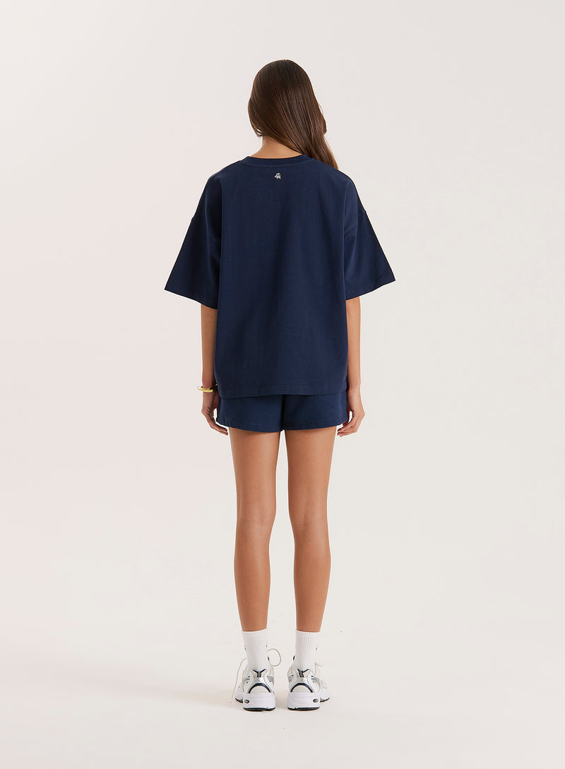 Navy Fourth Athletics Oversized T-Shirt- Siobhan